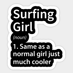 Surfing Girl Definition Sticker